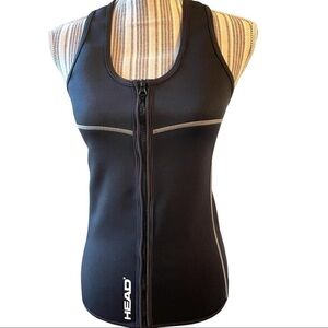 𝅺head, sauna suit, size large, waist trainer, weight loss top,